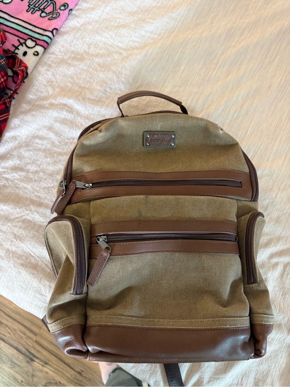 Canvas & Leather Men's Backpack in Brown by Fossil